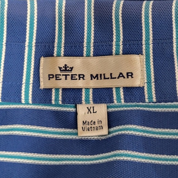 Peter Millar Polo Shirt Summer Comfort Men Size XL Golf Striped Performance - Picture 3 of 9